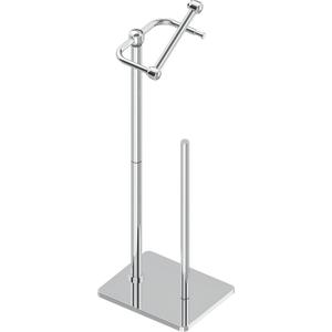 RUACQ Toilet Paper Holder Stand, Bathroom Toilet Paper roll Holder Free Standing with Storage for 4 Rolls, Post Pivoting Design, Stable Weighted Base, SUS304 Stainless Steel(Chrome)
