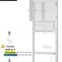 UTEX Over The Toilet Storage Cabinet, Over Toilet Bathroom Organizer with Adjustable Shelves and Double Doors, White, 8"d X 27"w X 66"h