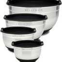 Bellemain Stainless Steel Non-Slip Mixing Bowls with Lids (3-Piece Set)