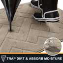 PURRUGS Dirt Trapping Door Mat 24" x 35.5", Non-Slip Machine Washable Entry Rug, Dog Doormat, Indoor Front Door Mat, Super Absorbent Entryway Rug for Muddy Shoes & Paws, Taupe