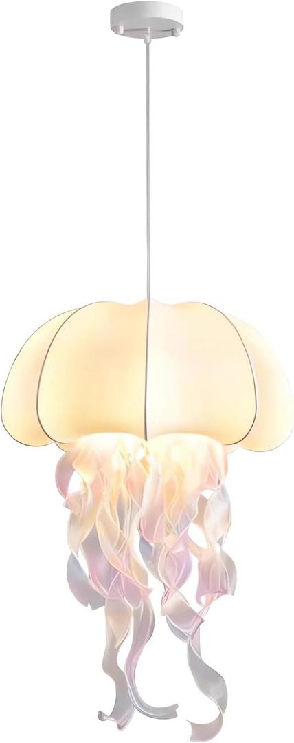 Ceiling Light Jellyfish Pendant Light Japanese Style Silk Pendant Light Romantic Jellyfish Chandelier White Hanging Lamp for Bedroom, Dining Room, Living Room, Modern Simple Home Lighting Fixture, White
