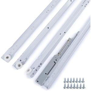 Molvyan 5 Pair Soft Close Drawer Slides Bottom Mount 22 inch Cabinet Drawer Slides Undermount Self Slow Close Drawer Tracks and Rails Replacement Kit, with Silent Nylon Wheels 50LB Capacity