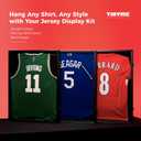Jersey Display Case Frame Shadow Box with 98% UV Protection for Baseball Basketball Football Soccer Hockey Sport Memorabilia T-Shirt and Uniform (Black Finish)  23.5"L x 1.5"W x 31.25"H