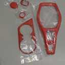 for Camaro Gear Shift Panel Trim, 4PCS Center Console Cup Holder Cover Cigarette Lighter Decoration Frame Compatible with 2017-2023 Chevrolet Chevy Camaro Interior Accessories, Red