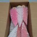 9Pcs Mini Christmas Trees Christmas Decor Artificial Christmas Decorations with 4 Sizes, Christmas Tree Bottle Brush Trees Christmas Table Decorations (Pink Light Pink White)