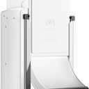 Cat Door for Wall, Energy Efficient Pet Door with Steel Frame, Telescoping Tunnel, Double Magnetic Flaps and Two Sliding Lock Panels, Easy to Install, Milky White, Small