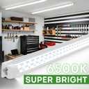 (6 Pack) 4FT Shop Light, T8 V-Shape Linkable LED Tube Lights, 6300LM 6500K 45W Integrated Lighting Fixture with ON/Off Switch, Plug and Play, Indoor Lights for Workshop, Basement, Warehouse