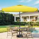 AreShark 6.5 x 10 FT Rectangular Valance Patio Umbrella, Outdoor Umbrella with Tilt and Crank, Market Table Umbrellas W/ 6 Ribs UV Protection for Garden, Deck, Backyard and Pool, Yellow