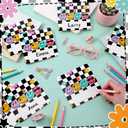 Sabary 48 Pcs Checkered Classroom Decor Magnetic Name Tags 4.7'' X4.7'' Black White Checked Reusable Dry Erase Labels Thickened Magnetic Back Name Plate Stickers for Locker Whiteboard Office Supplies