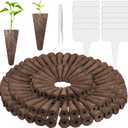 133-Pack Hydroponic Grow Sponges kit - Replacement Seed Starter Pods Compatible with AeroGarden - Boost Root Growth - Ideal for Indoor Gardening - Includes 12 Tags & 1 Tweezer (133pack)