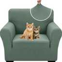 XINEAGE New Stretch Armchair Covers 1 Piece Chair Slipcovers Chair Protector for Living Room Thick Soft Chair Cover with Elastic Bottom Couch Cover for Pets Kids (31"-46", Pea Green)