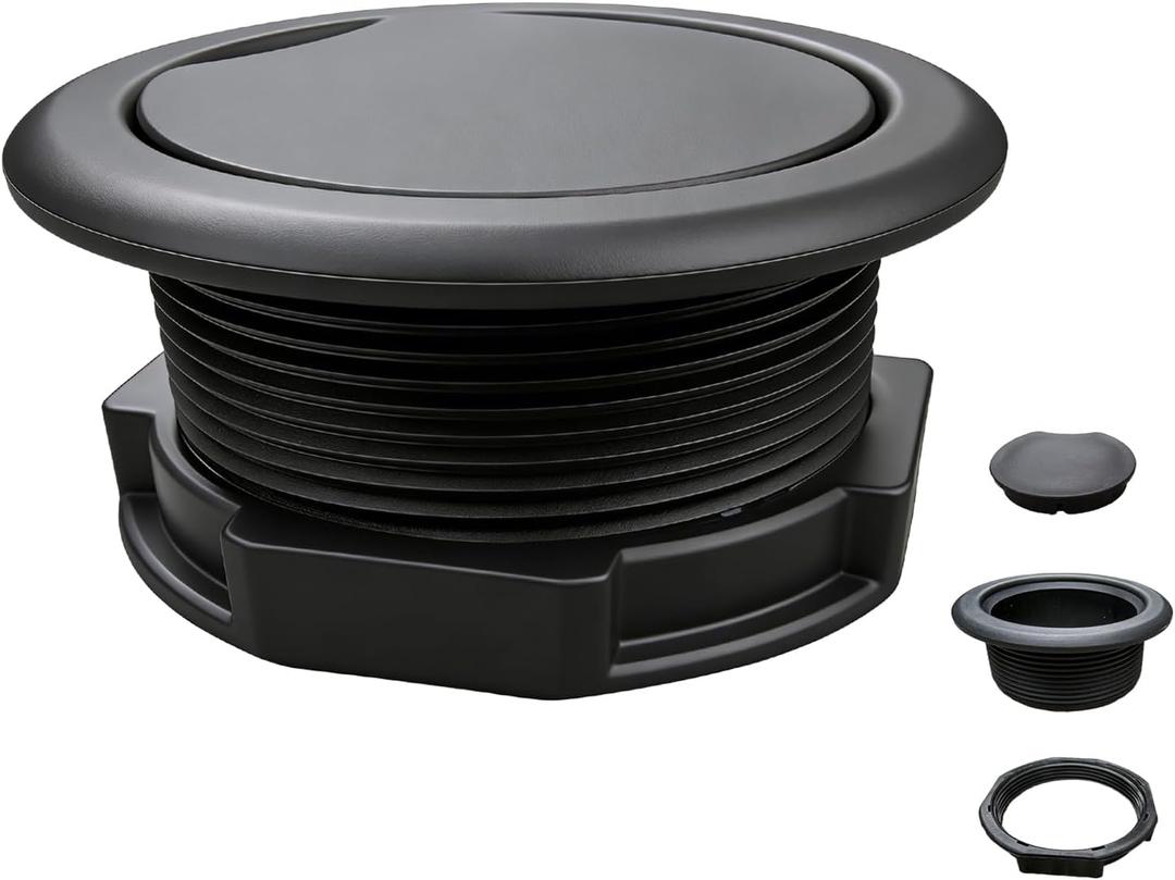 Patio Table Umbrella Hole Ring Plug Cap Set for 2.3" to 2.5" Large Table Holes, Parasol Table Hole Cover Insert Perfect for Outdoor Patio Cast Aluminum Metal Slat Dining Tables Black (1 Pack)