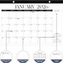 2 x 2026 Desk Calendar, Large Desktop/Wall Monthly Calendar (Jan. 2026 - Jun. 2027) 17'' x 12'' School Year Desk Planner for Teacher Family School Office Supplies (Black)
