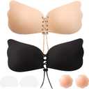 Sticky Bra Push UpAdhesive,Invisible,Sticky on Silicone,Strapless Backless Bra,Reusable Bras for Large Breasts Women Size A