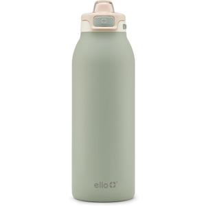 Ello Pop & Fill Insulated Stainless Steel Water Bottle with Quick Fill Lid, Leakproof Locking, Sip or Chug Spout, BPA-Free, Double Wall Vacuum Insulated for Sports, Travel & School- 22oz / 32oz / 40oz (Pistachio)