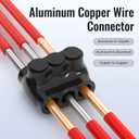 RVBOATPAT 6PCS Dual Entry Aluminum Wire Connector 3 Port Insulated Multi Tap Connector 2/0-6 AWG Splice Electrical Power Connector 3/16" Allen Hex