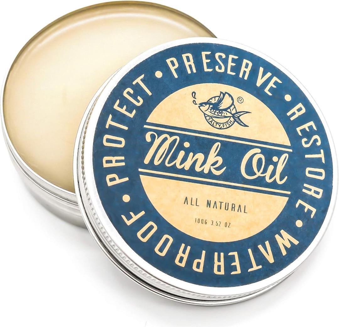 SALTY FISH Mink Oil for Leather Boots, Leather Conditioner Cleaner Waterproof Soften and Restore