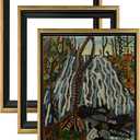 Cardinali Renewal Core Floater Frame, Antique Gold with Black Edge 12x24", 3/4" Deep, 3 Pack - Open Back Floating Canvas Frames, Hardware Included, Eco-Friendly, Simple DIY Assembly, Galleries, Studios (12x16")