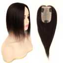 ROSELOVER Hair Toppers For Women Real Human Hair,3x5 Inch Clip in Hairpiece with Invisible Mono Base, Non-Slip Clips, for Thinning Hair, Remy Human Hair Topper,12 Inch, Natural Black(#1B)