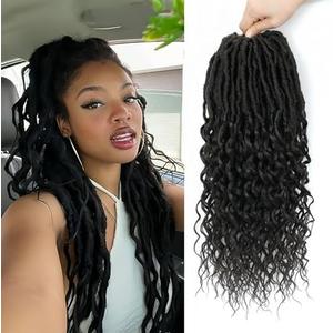 Goddess Locs Crochet Hair Luxurious Pre looped Faux Locs with Curly Ends Effortless Beauty in Every Strand Crochet Hair for Women Chestnut Brown Color 7 Packs 18 Inch Goddess Locs Crochet Hair Luxurious Pre looped Faux Locs with Curly Ends Effortless Beauty in Every Strand Crochet Hair for Women Chestnut Brown Color 7 Packs 18 Inch