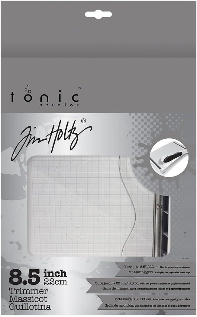 Tonic Studios Paper Cutter Tool - Guillotine Paper Trimmer for Scrapbooking, Vinyl, and Craft Paper - 8.5 Inch Cutting Length with Ruler and Grid Lines