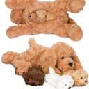 PixieCrush Adopt Me Dog Stuffed Animals for Girls Ages 3 and Up - Plush Labradoodle Dog Pillow with 4 Surprise Puppies Inside - Soft Puppy Toys for Kids - Cute Dogs Plush Set for Imaginative Play