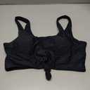 Women's Bikini Top Soild Color Push Up V Neck Bathing Suit Swimsuit Top (Black, M)