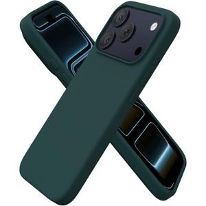 ORNARTO Compatible with iPhone 17 Pro Case 6.3", Slim Liquid Silicone 4 Layers Full Covered Soft Gel Rubber Shockproof Cover, Protective Phone Case for iPhone 17 Pro-Olive Green