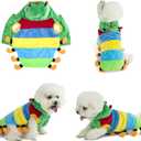 Yoption Green Caterpillar Insect Dog Costumes, Pet Halloween Cosplay Hoodie Funny Outfits Apparel for Puppy Dogs Kitten (M) (12.2'' in Neck Girth, 14.1'' in Chest)