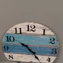 CHYLIN 16 Inch Wall Clock, Large Outdoor Clocks for Patio, Pool Beach House Decor Tropical Clocks for Walls, Nautical Coastal Themed Blue Clock for Lake House, Bathroom, Living Room, Kitchen (16"), Blue/White 