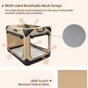 Garnpet 36 Inch Collapsible Soft Dog Crate for Large Dogs, 4-Door Foldable Travel Dog Kennel with Durable Mesh Windows for Indoor & Outdoor Portable Pet Crate, Soft Side Dog Crate, Beige