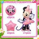 5Pcs Pink Mouse Balloons, Cartoon Mouse Theme Balloons Decorations Set for Kids Girls Cartoon Birthday Baby Shower Party Supplies