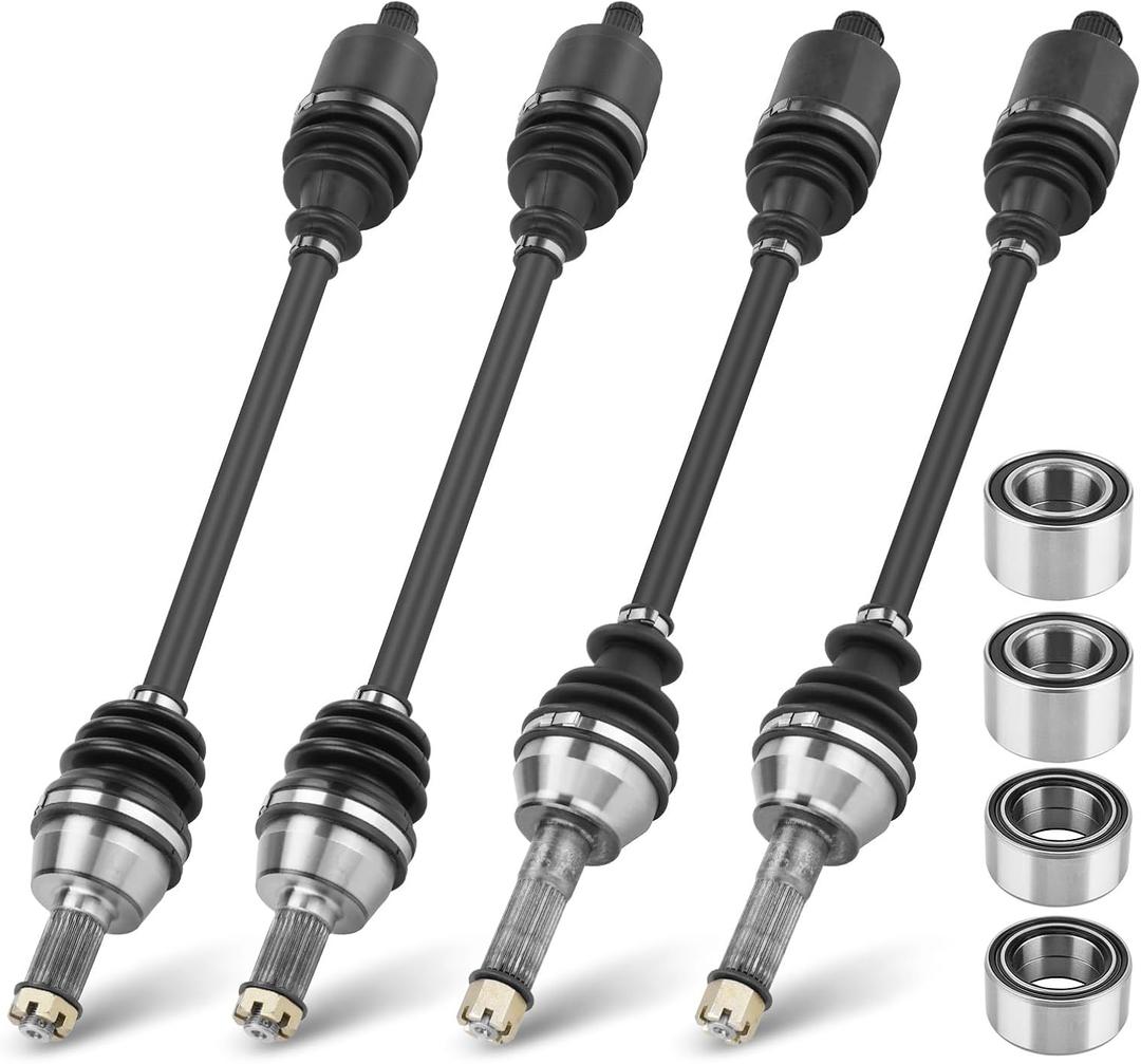Front Rear Left and Right CV Axle Shaft & Wheel Bearing Set for Polaris Ranger 800 Crew/XP EPS/EFI/LE 2010 2011 2012 2013 2014, for Ranger 500 EFI 2010- Full Set