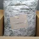 Laura Ashley - Twin Comforter Set, Cotton Floral Bedding with Matching Sham & Bonus Decorative Pillow Covers, Oeko-Tex Certified, Dorm Essentials (Toile Delight Green)