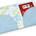 AmazingSpark Mahjong Card Sleeve, 11.25 x 7 Inches Large Folio Holder with Elegant Floral Print Lining for Mahjong Scorecard Cards Protective Cover Mahjongg Accessories (Blue)