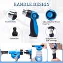 Foam Gun Car Wash Sprayer + Washing Sponge & Absorbent Towel, Hose Nozzle Foam Cannon Car Washing Kit, for Garden Cleaning, Pet Showering (Blue)