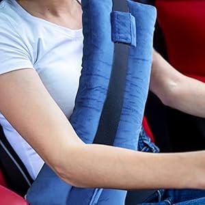 Wumimi Mastectomy Pillow Post Surgery Seat Belt Pillow Cushions Pads Protector for Breast Cancer Port Pacemaker Heart Surgery C-Section Recovery (Blue)
