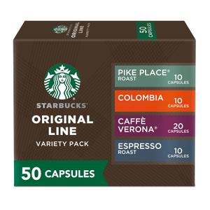 Starbucks by Nespresso Original Line, Intense Variety Pack, 50-count Espresso Pods (EXP 11/02/24)