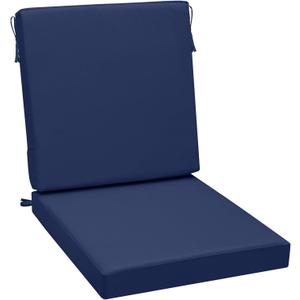 AAAAAcessories Outdoor Seat Cushions for Chairs, One-Piece Design, Fade-Resistant, Waterproof Patio Furniture Replacement Cushions, 20" x 20" x 3" + 20" x 20" x 3", Navy Blue