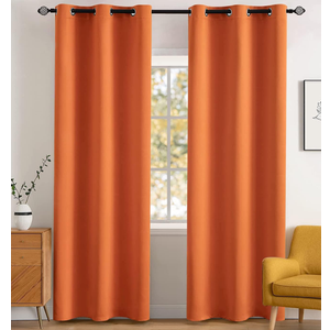 MIULEE 2 Panels Orange Blackout Curtains Room Darkening Thermal Insulated Fall Drapes Solid Window Treatment Set Grommet Top Light Blocking Curtain for Living Room/Bedroom 42x84 inch
