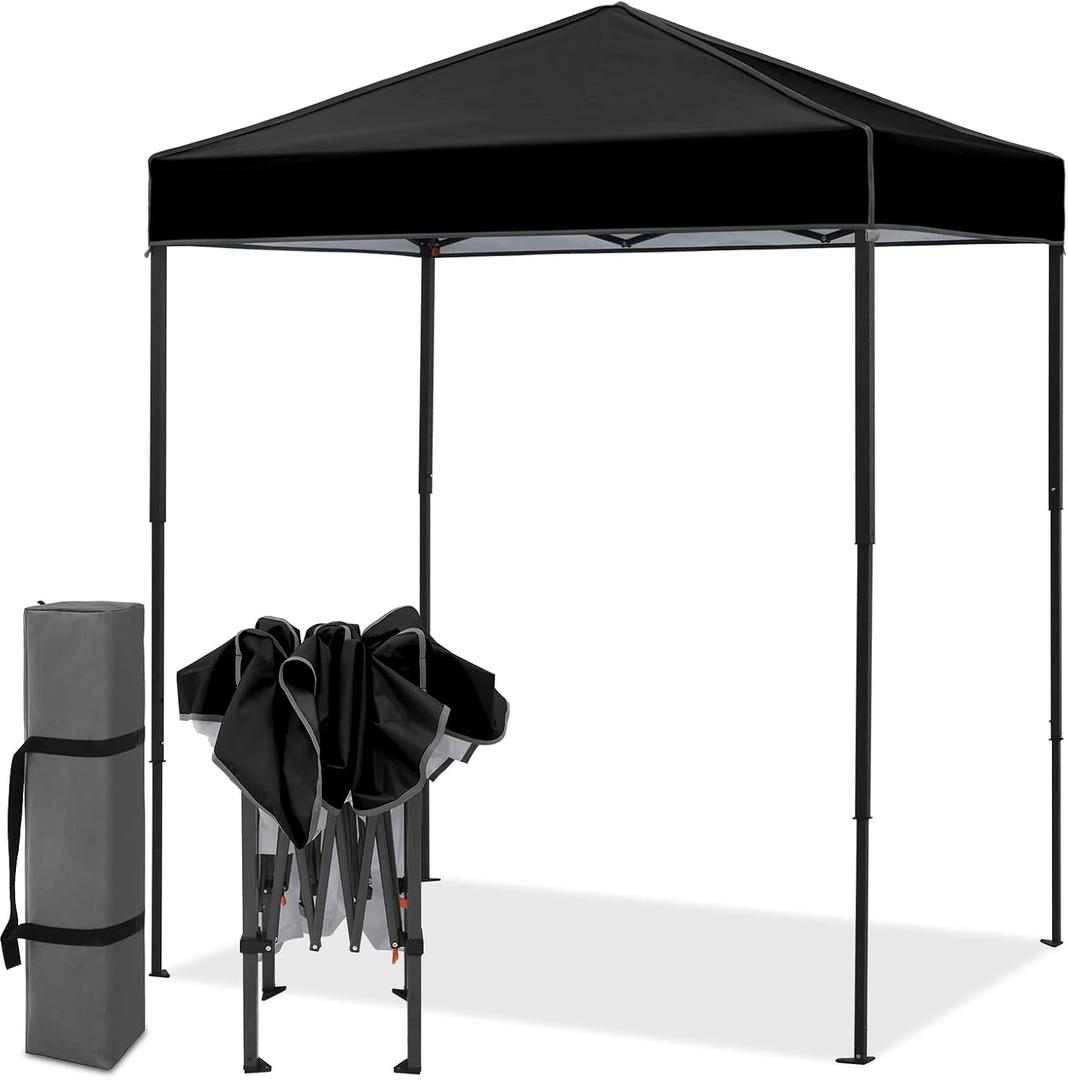 EAGLE PEAK 6x4 Instant Pop Up Canopy Tent, Black, No Wall