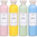 Travel Shampoo Bottle, Empty Plastic Squeeze Bottles 8.8oz with Flip Cap, Lotion Container for Toiletries Travel Size Shampoo and Conditioner (Yellow+light Blue+pink+green)