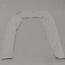 YEOREO Women Crop Top Long Sleeve Bolero Open Front Workout Cropped Shirts Sports Shrug (X-Large, Pearl)