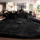 Big Oversized Blanket 120x120 Inches, Extra Soft, Lightweight, Worlds Biggest Blanket (Black)