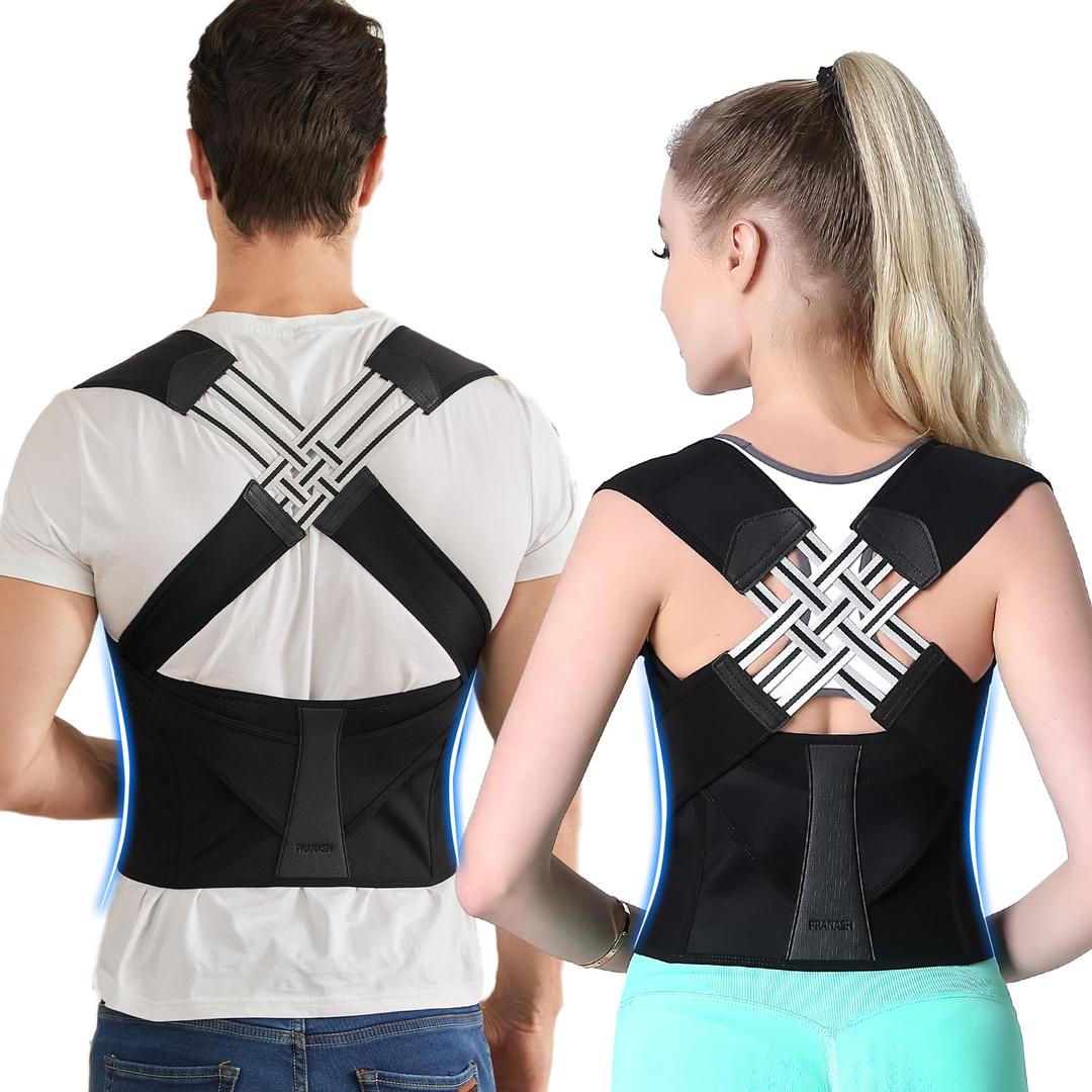 Posture Corrector for Women and Men,Adjustable Shoulder Straightener,Back Support Brace,Upper Spine scoliosis, hunchback (Medium)