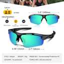 Polarized Sports Sunglasses for Men Women,UV400 Protection Sunglass for Running Cycling Fishing Hiking TR90 (Green)