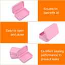 uxcell 2pcs Metal Tin Box, 3.7x2.4x0.8 Mini Portable Rectangular Empty Tinplate Small Storage Container Airtight Tins with Lids for Candy Favors Crafts Christmas Gifts, Pink
