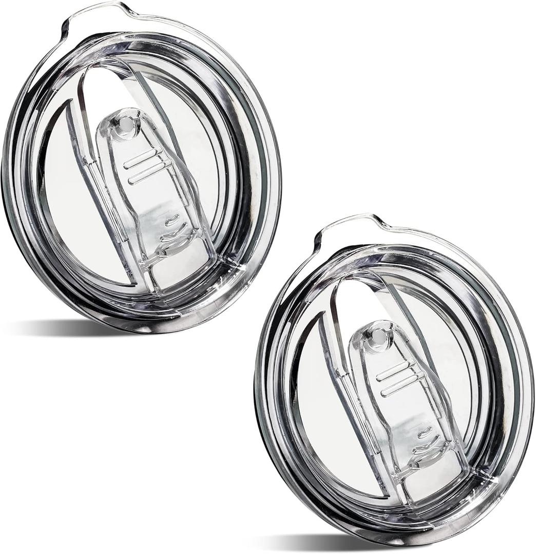 20oz Tumbler Replacement Lids Spill Proof Splash Resistant Lids Covers for 3.25in Cup Mouth Compatible with Classic Stainless Steel Tumblers YETI Rambler Atlin, Beast Juro SUNWILL Cup (2 Pack)