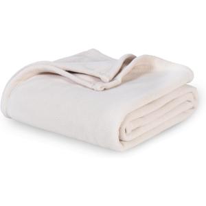 Berkshire Blanket Microfleece Queen Size Bed Blanket Macadamia,Lightweight Soft Breathable Plush Micro Fleece Blanket for Bed Couch Sofa,90x90 Inches