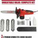 KAKEI 16-Inch 15-Amp Electric Chainsaw, 2200W Peak Power Corded Chain Saw with 3 German Steel Chains for Heavy Duty Wood Cutting